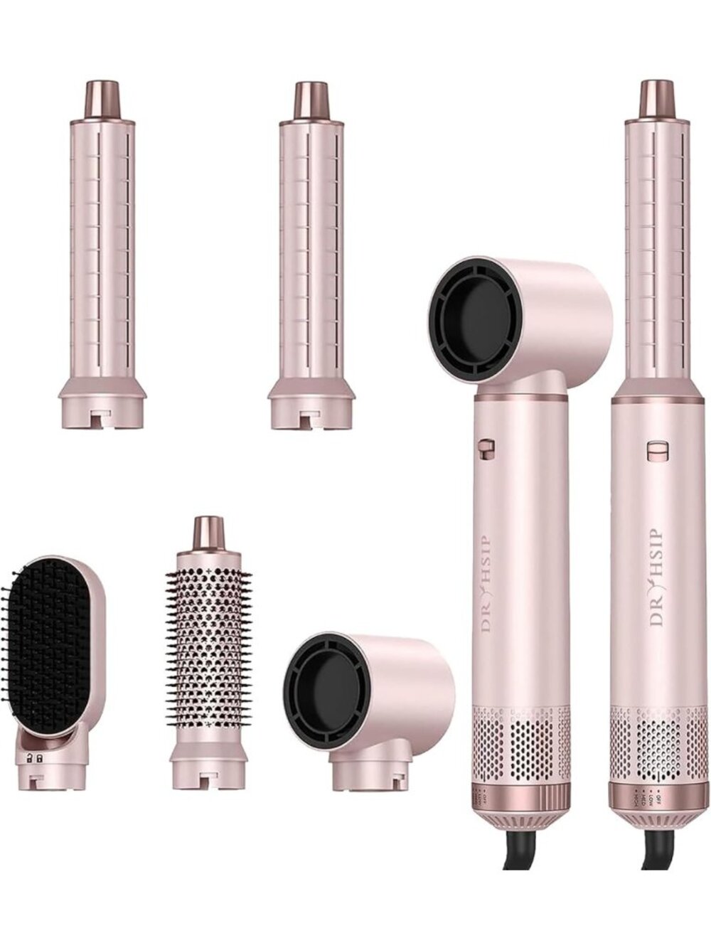 Versatile 5-in-1 Hair Styler & Air Curler - Low-Speed Styling Tools for